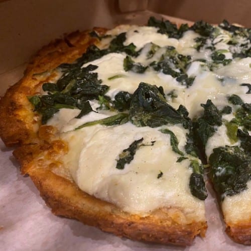 WHITE PIE W/ GARLIC & SPINACH LARGE.