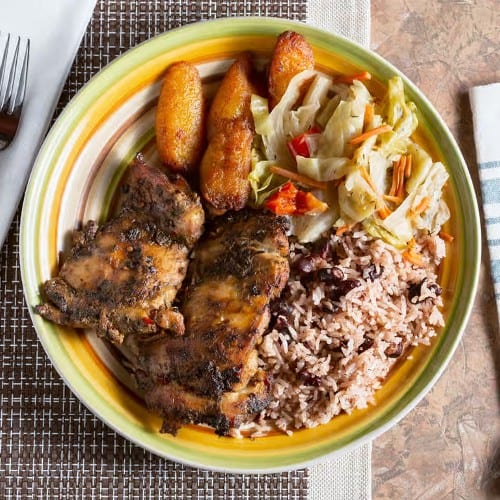 Boneless Jerk Chicken Plate.