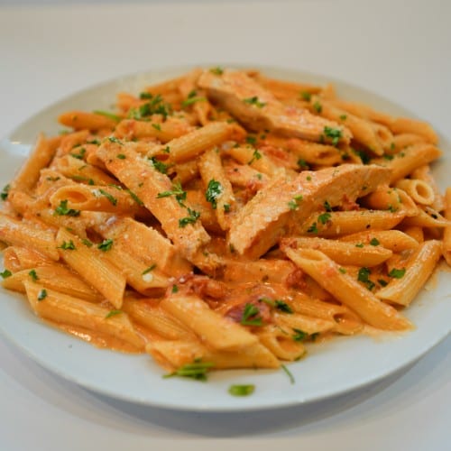 Gluten-free Penne Alla Vodka.