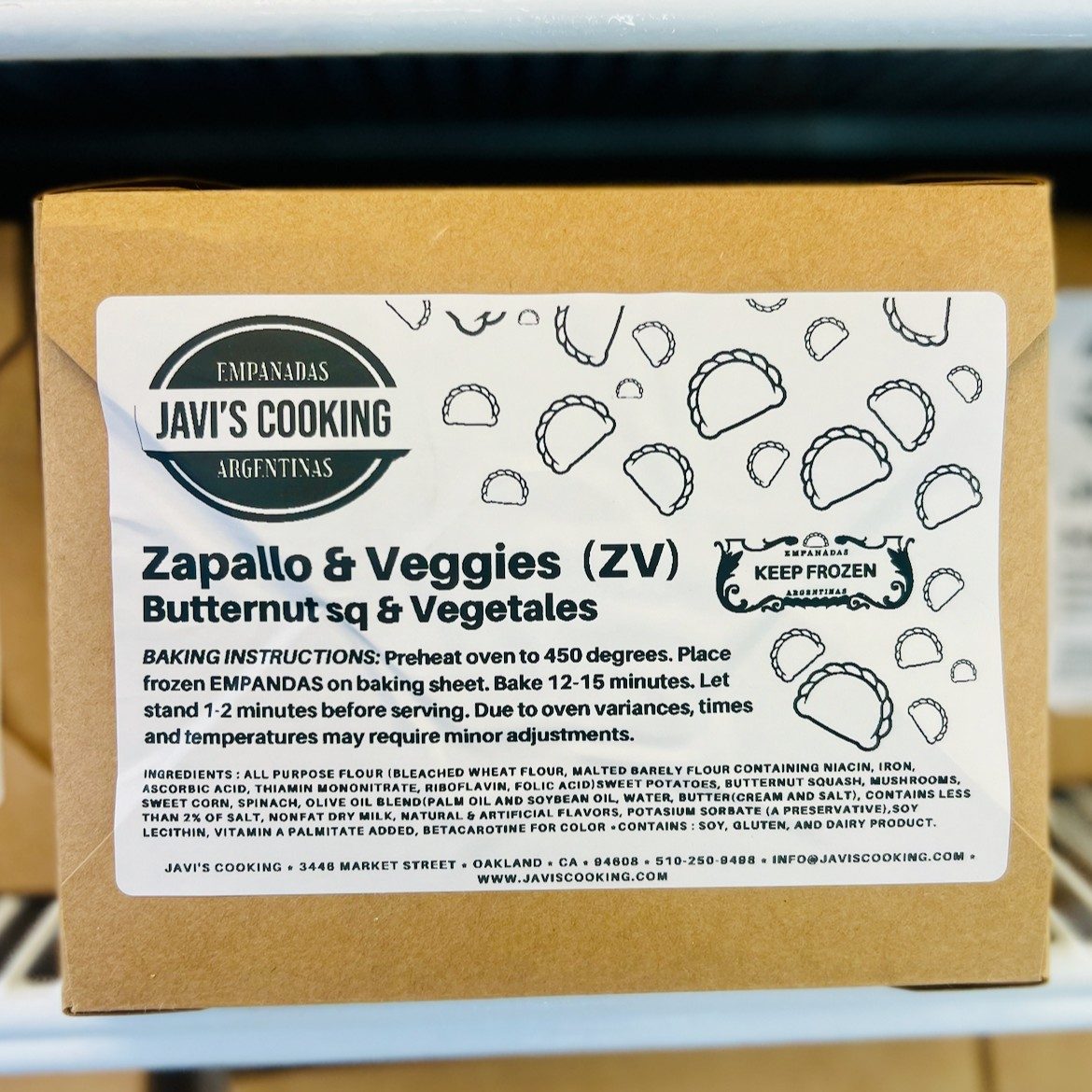 Zapallo & Queso Crema (6 Pack) Frozen Empanadas.