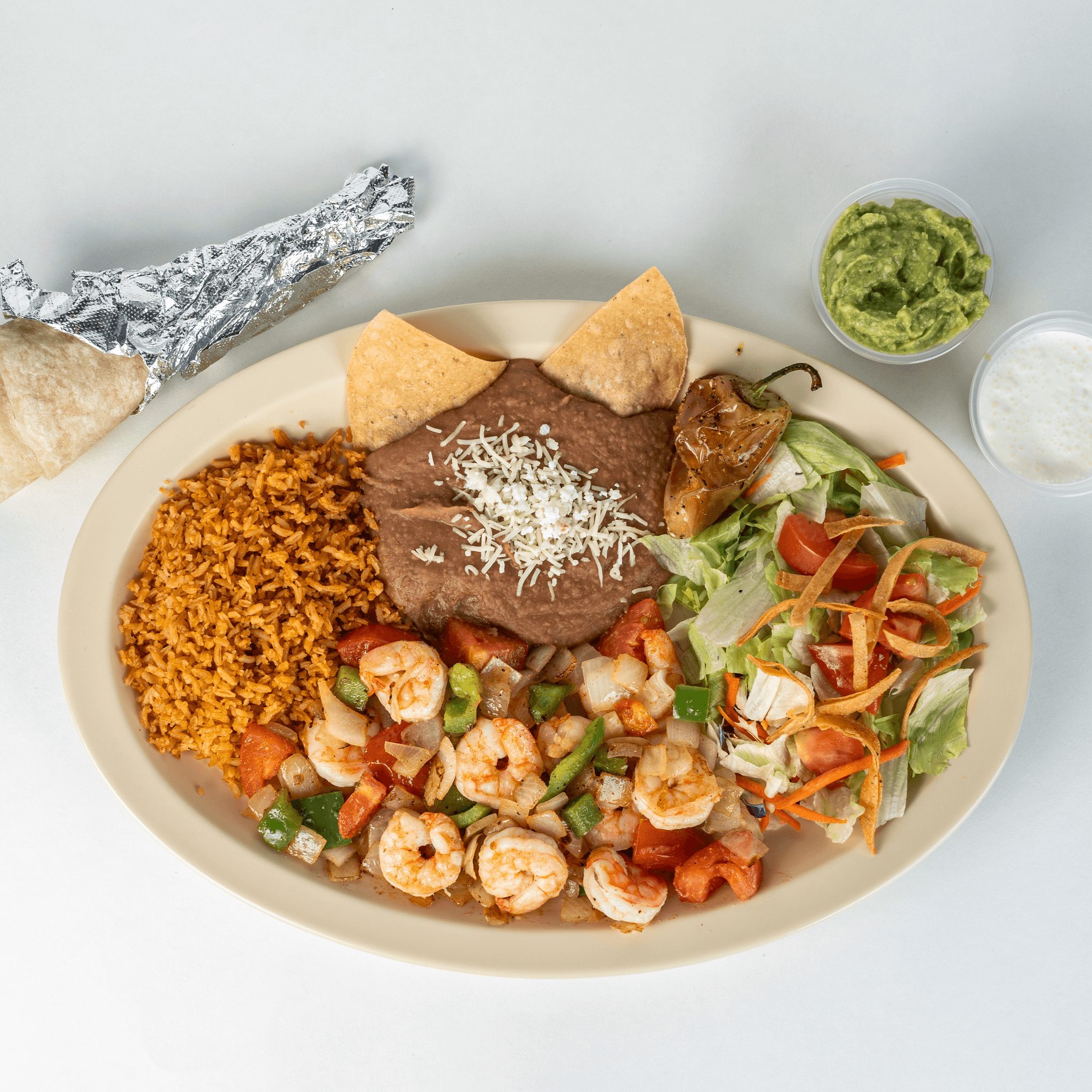 Shrimp Fajitas Plate.