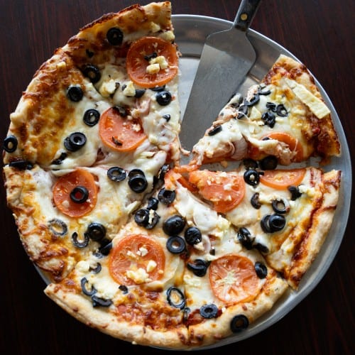 Small Mediterranean Pizza.