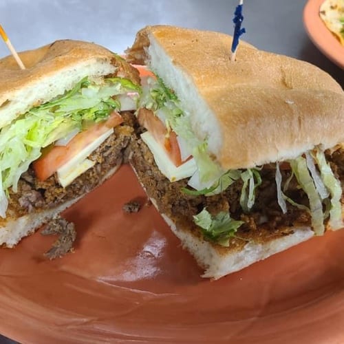 Lunch Torta with Rice and Beans.