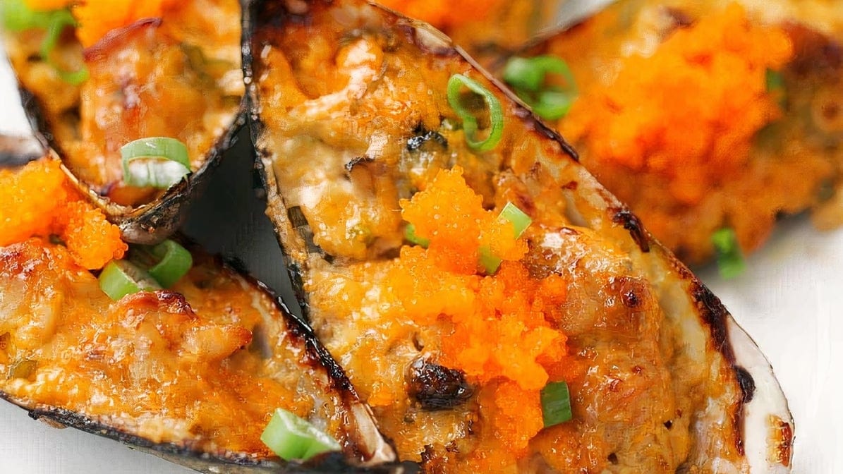 A10. Baked Mussels.