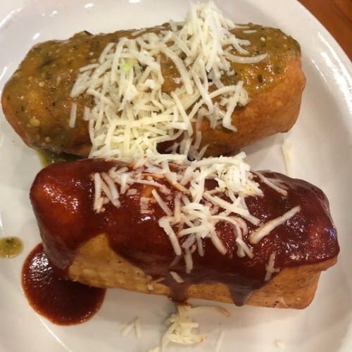 Barbacoa / Slow Braised Lamb Chimichangas.