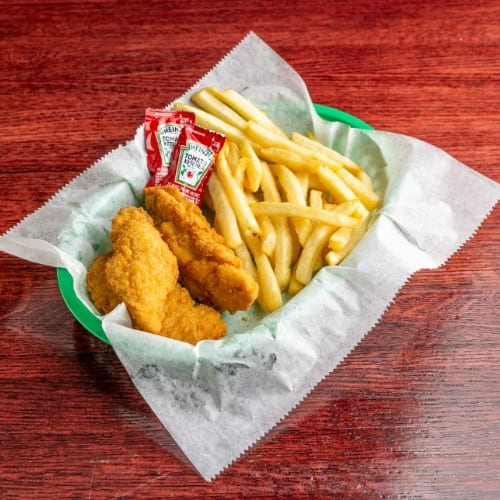 Chicken Strips with Fries.