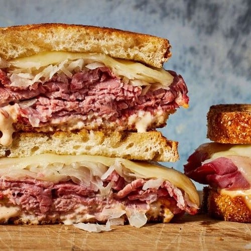 CORNED BEEF REUBEN.
