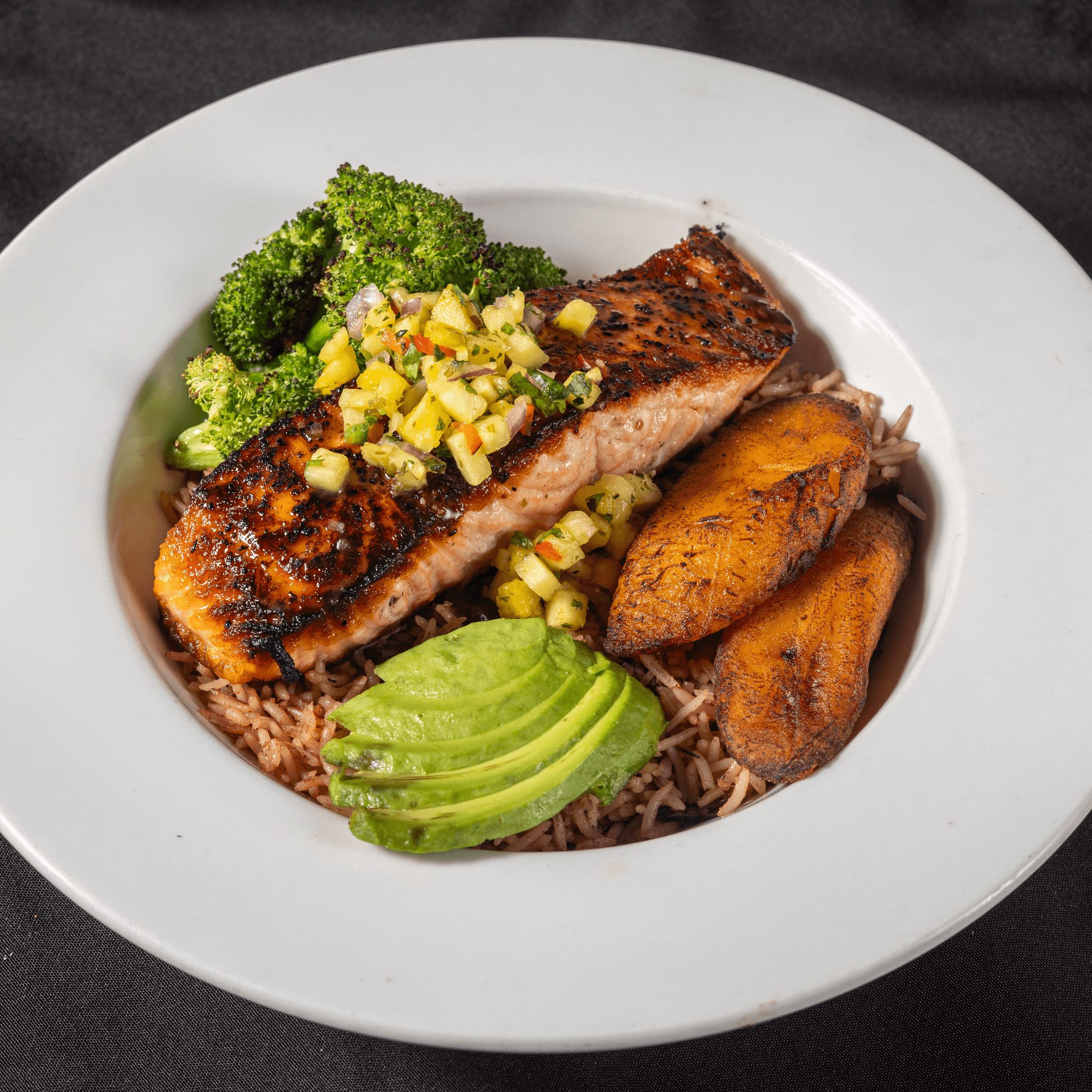Caribbean Salmon Bowl.