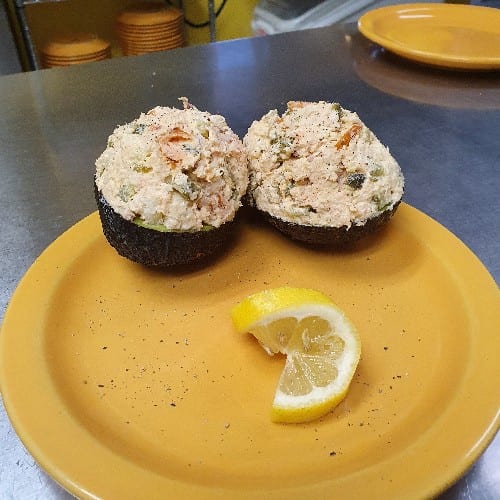 Smoked Salmon Stuffed Avocado.