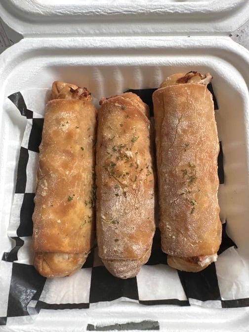 3 Crab Rangoon Rock Rolls.