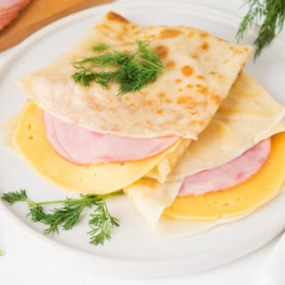Ham, Egg & Swiss Cheese Crepe
