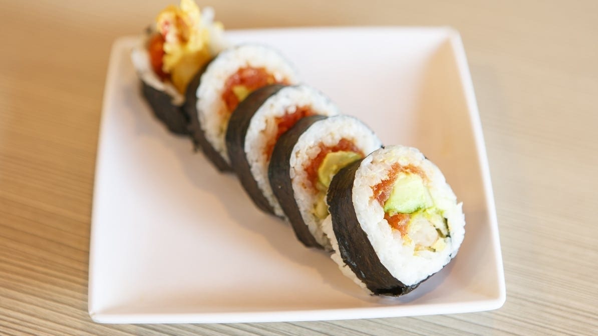 Shrimp Tempura Spicy Tuna Roll.