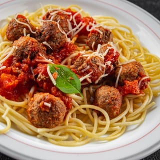 Pasta with Meatballs Parmesan Lunch