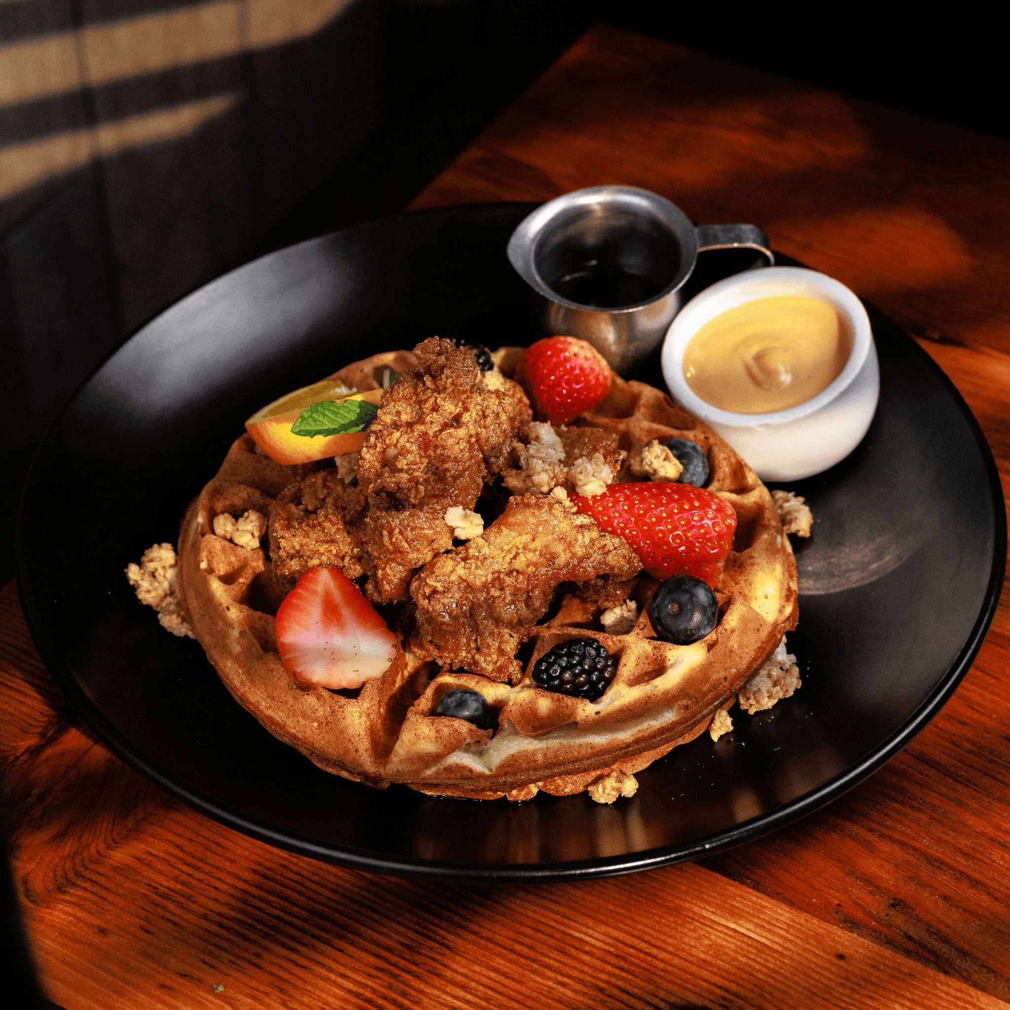 Chicken & Ricotta waffle.