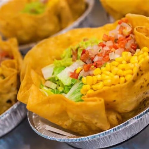 Breaded Chicken Taco Bowl Salad.