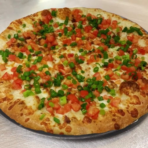 Georgia Chicken Garlic Pizza.