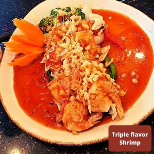 Triple Flavor Shrimp.