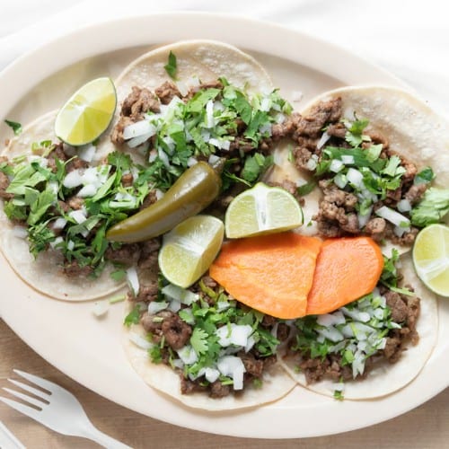 5 Mini Tacos with Soda & Side.