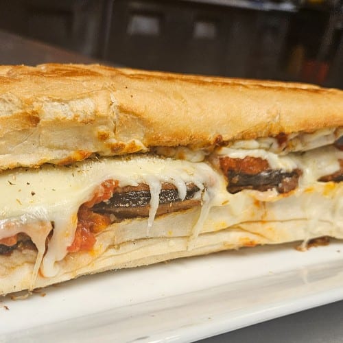Eggplant or Chicken Parmesan Sub.