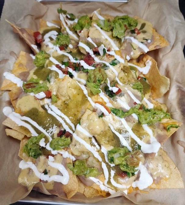 Nachos: Chicken or Steak.