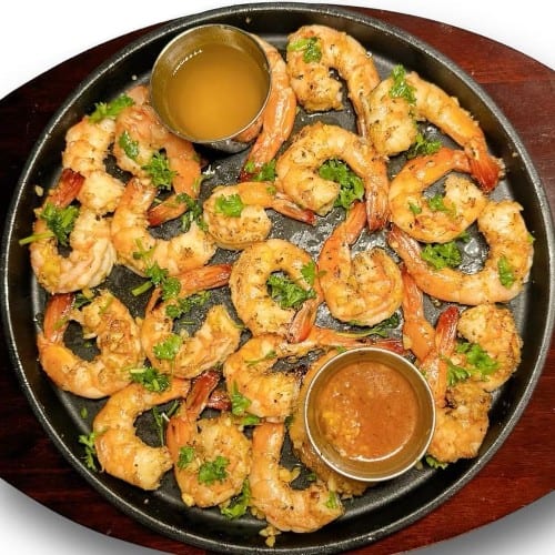 Iron Skillet Headless Shrimp.