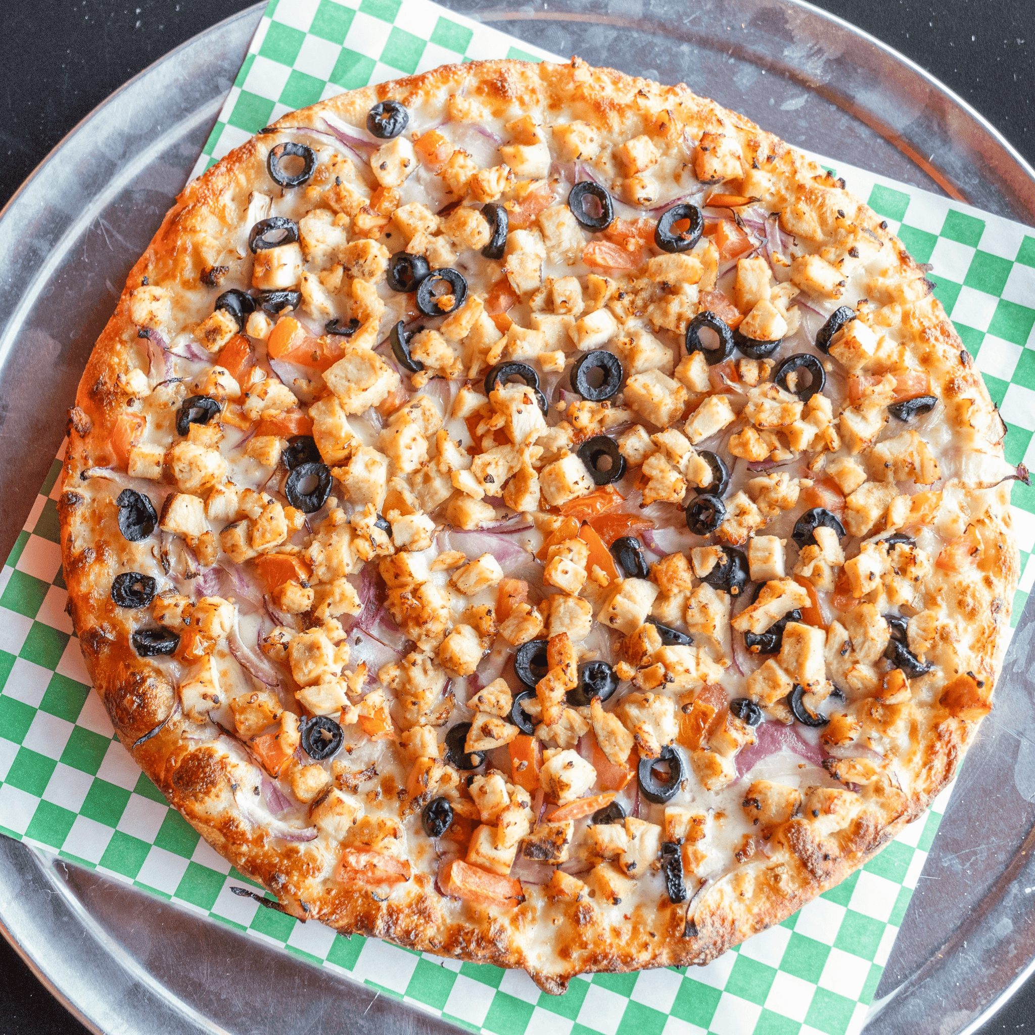 Garlic Chicken Pizza.