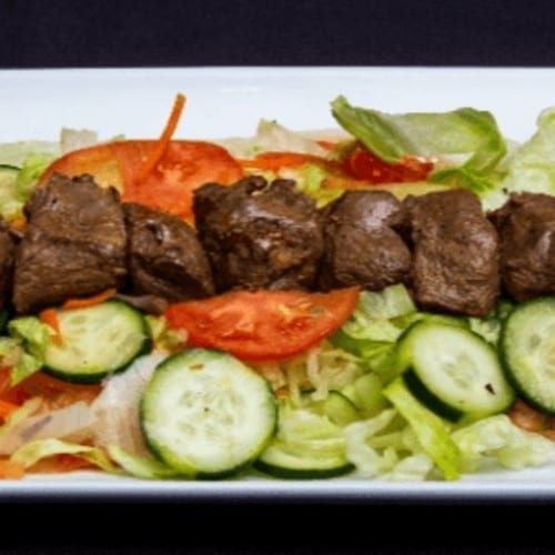 Beef Kabob Salad.