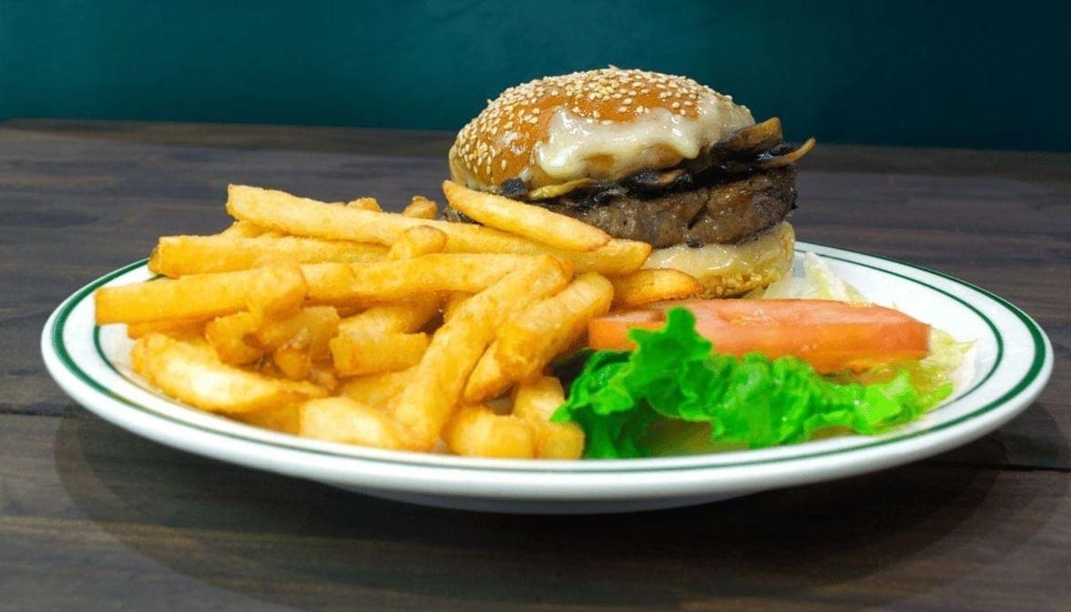 Mushroom & Swiss Burger.