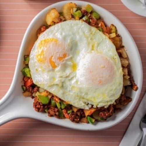 Cruz Jr. Chorizo Egg Skillet.