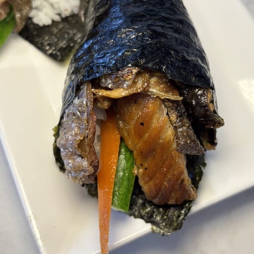 Salmon Skin Hand Roll.