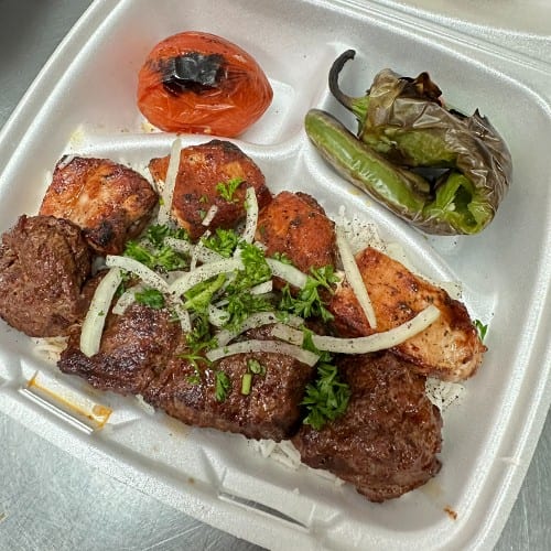 #22 Beef Shish & Pork Shish Combo.
