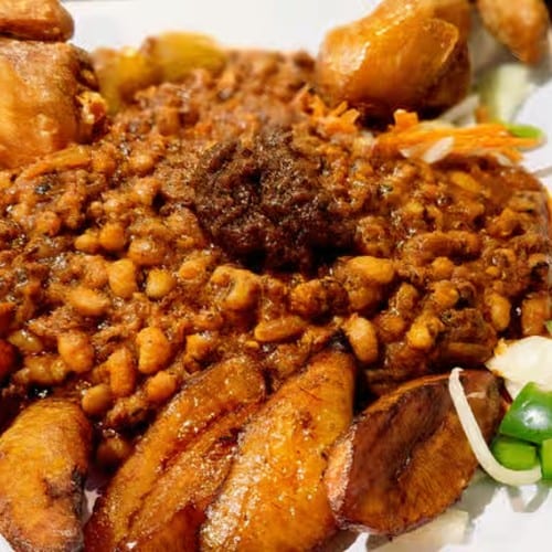 Beans And Plantain W/ Beans.