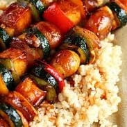 #27 Veggie Kabobs Plate.