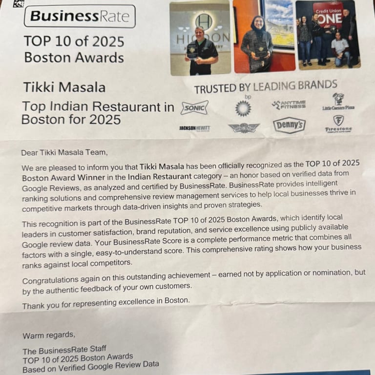 Tikka Masala ; Top Choice Among Indian Restaurants