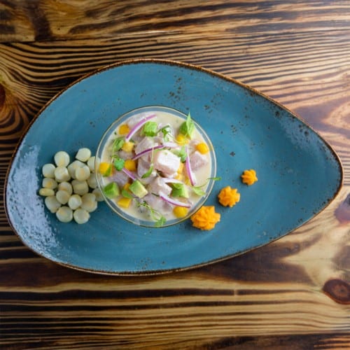 Ceviche Divino Pescado y Camarón.