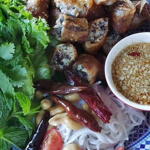 Lao Style Fried Spring Rolls.