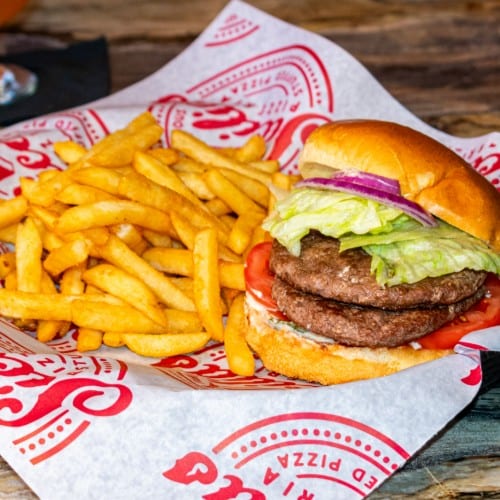 Hamburger with French Fries.