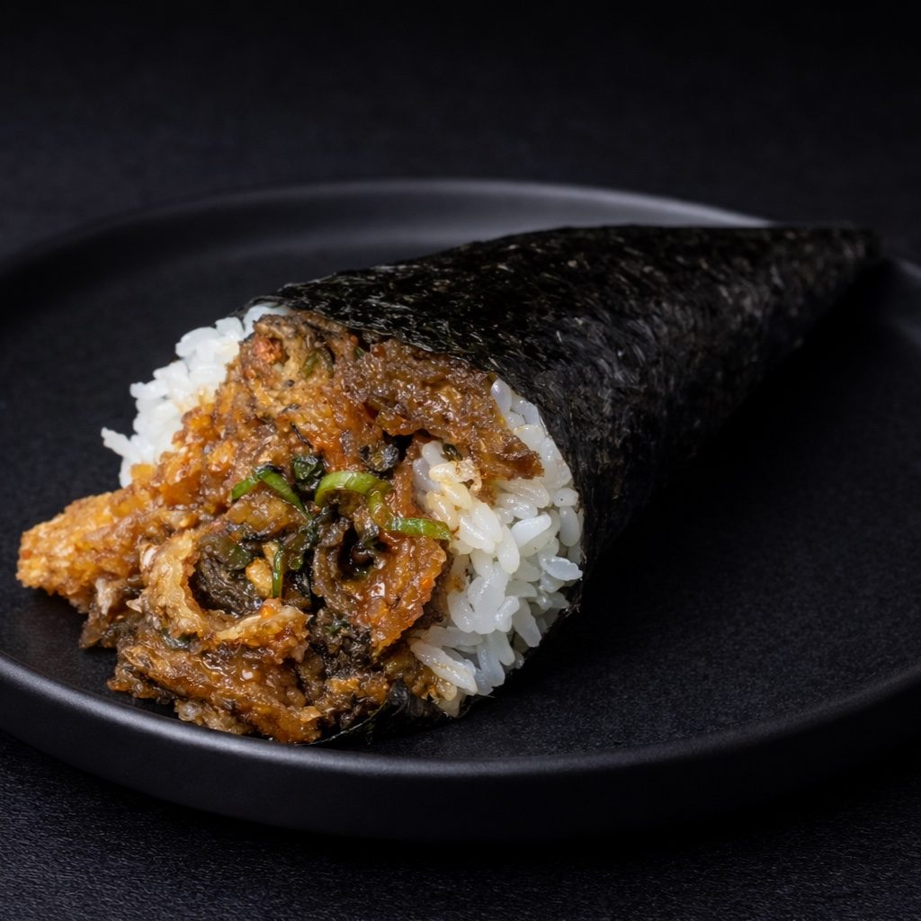 Salmon skin Hand Roll.