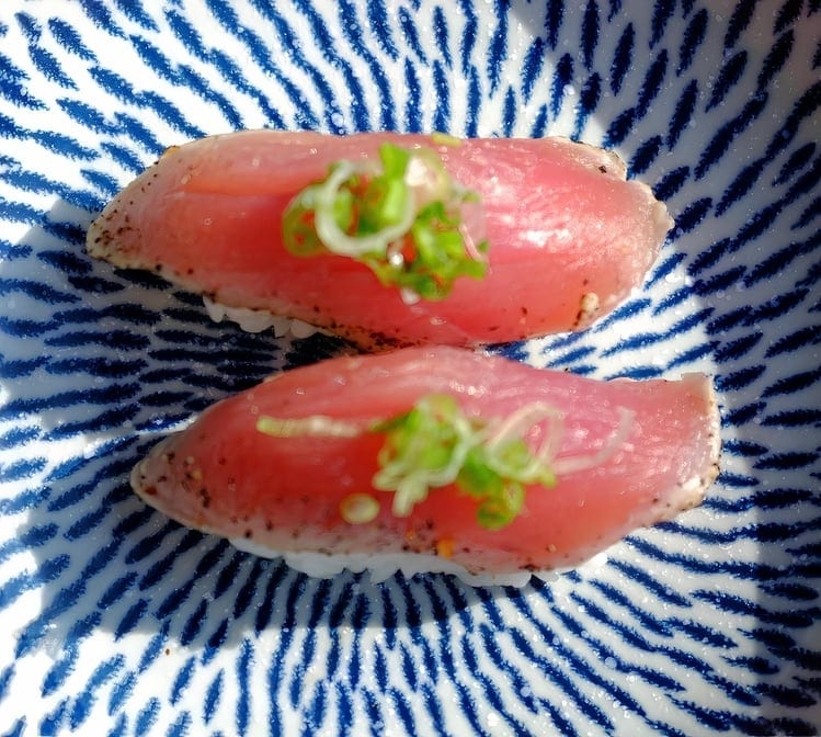 Seared Tuna Sushi.