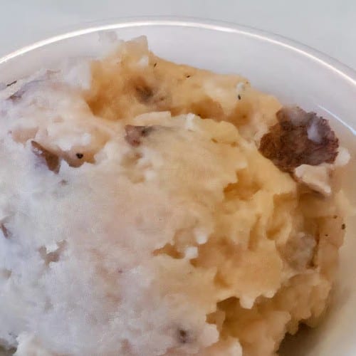 Skin on Mashed Potatoes.