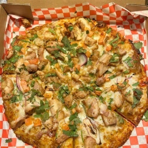 Butter Chicken Pizza.