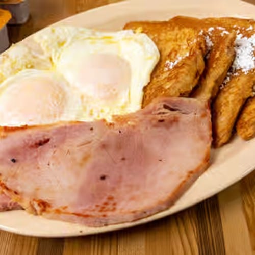 2Eggs Any Style With Ham Off The Bone.