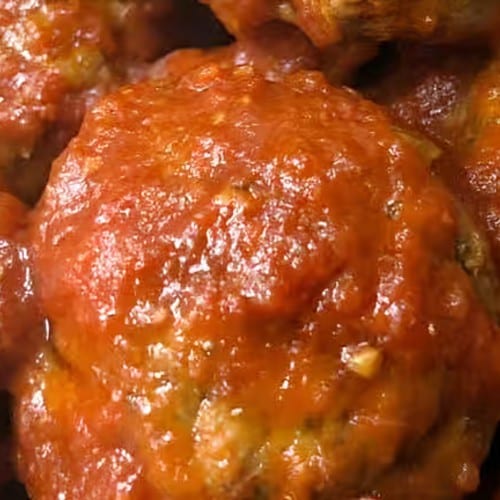 Meatballs in Sauce Dish.