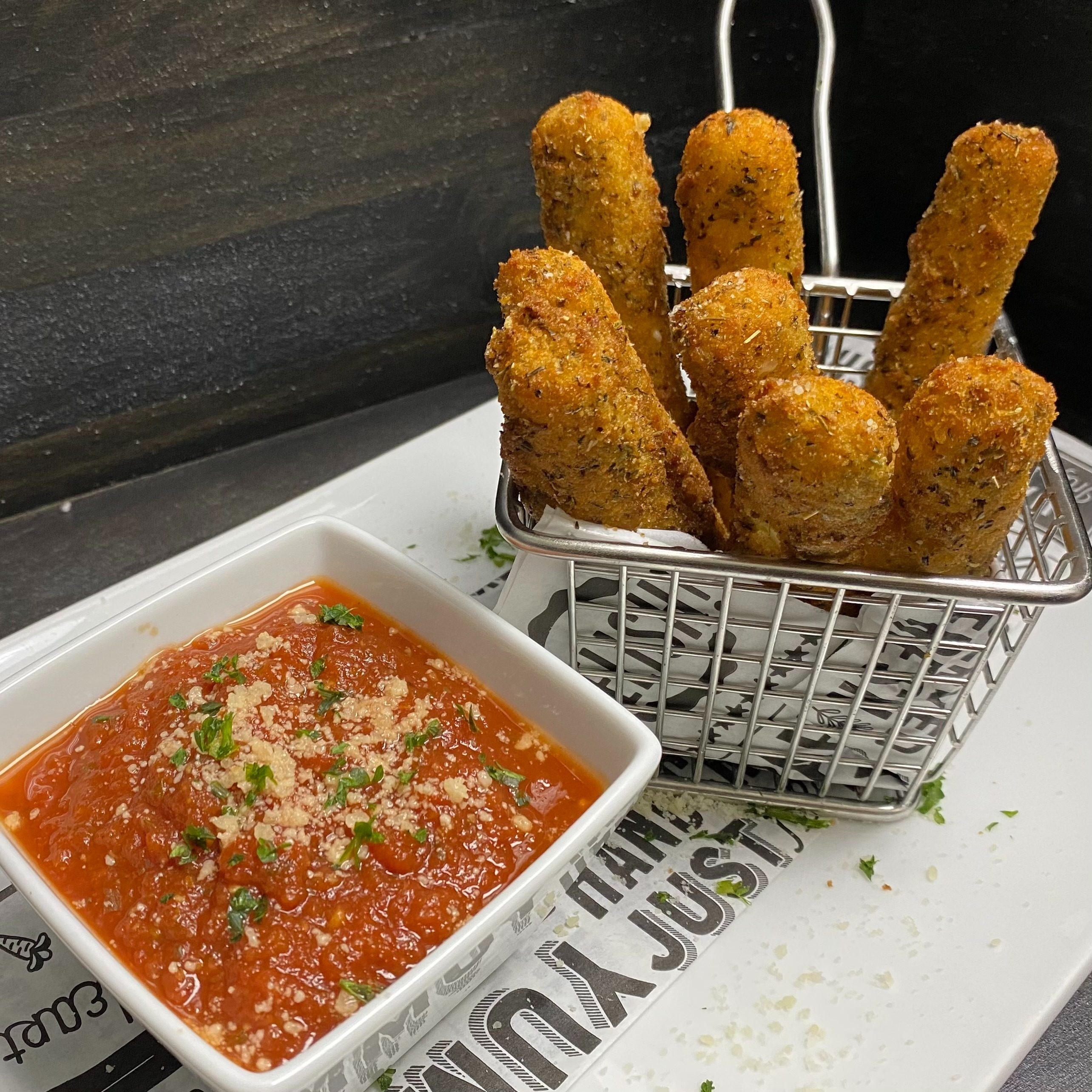 Mozzarella sticks.