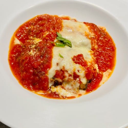 Eggplant Parmigiana Pasta.