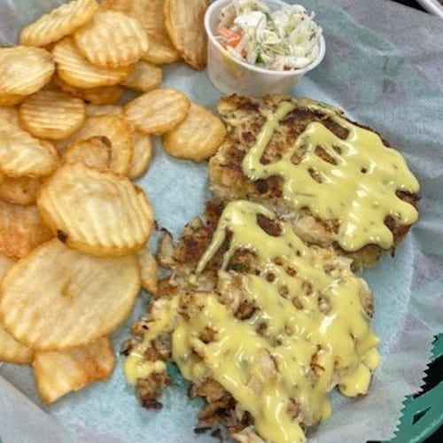 Crab Cakes Basket.