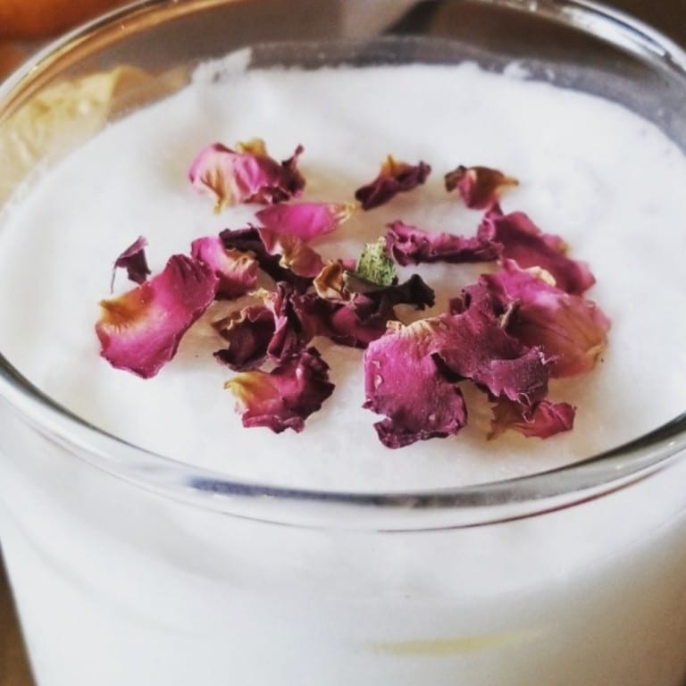 Coconut rose mocktail.