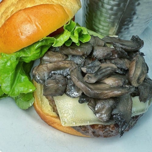 Mushroom Swiss Burger.