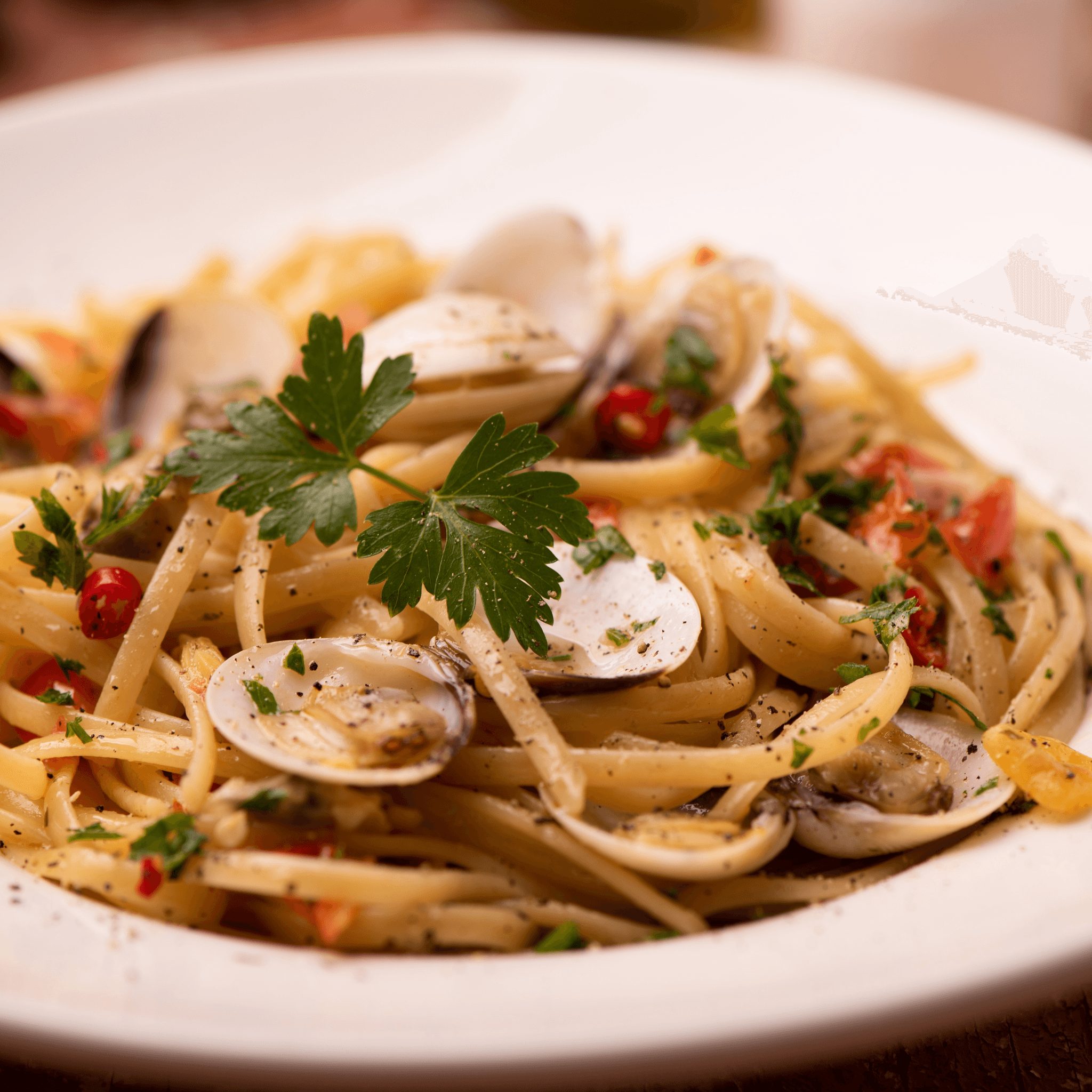 Linguini with Clams with Red Sauce Pasta.