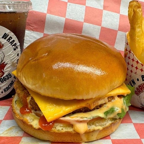 Spicy Chicken Burger Meal.